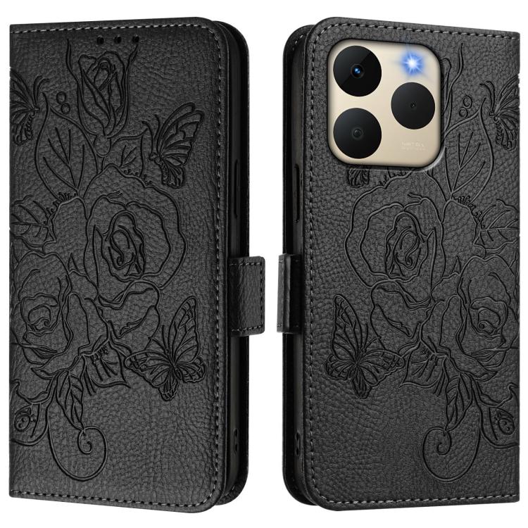 For Realme 15T 5G Global Embossed Rose RFID Anti-theft Leather Phone Case