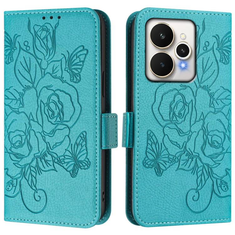 For Realme 15 / 15 Pro 5G Global Embossed Rose RFID Anti-theft Leather Phone Case