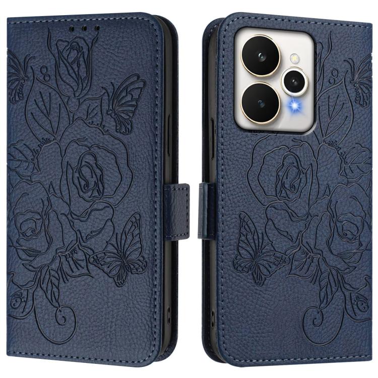 For Realme 15 / 15 Pro 5G Global Embossed Rose RFID Anti-theft Leather Phone Case