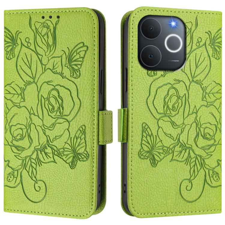 For Realme C71 4G India / Note 70 4G Embossed Rose RFID Anti-theft Leather Phone Case