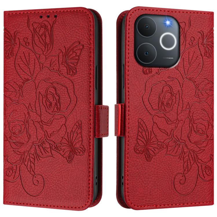 For Realme C71 4G India / Note 70 4G Embossed Rose RFID Anti-theft Leather Phone Case