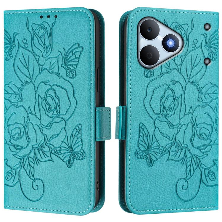 For Realme Note 80 4G Global Embossed Rose RFID Anti-theft Leather Phone Case