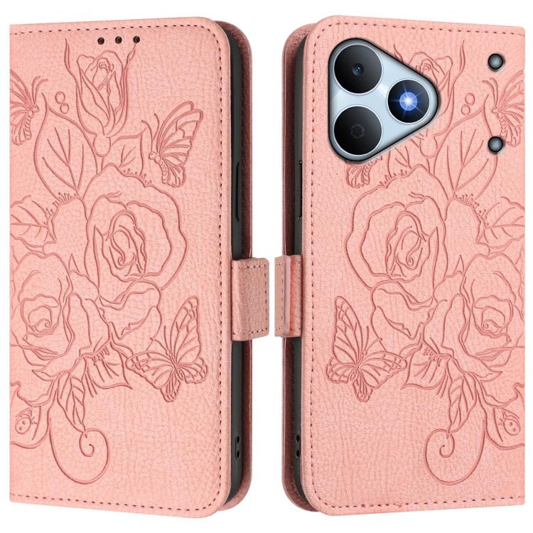 For Realme Note 80 4G Global Embossed Rose RFID Anti-theft Leather Phone Case