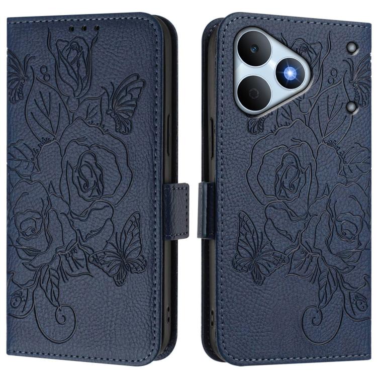 For Realme Note 80 4G Global Embossed Rose RFID Anti-theft Leather Phone Case