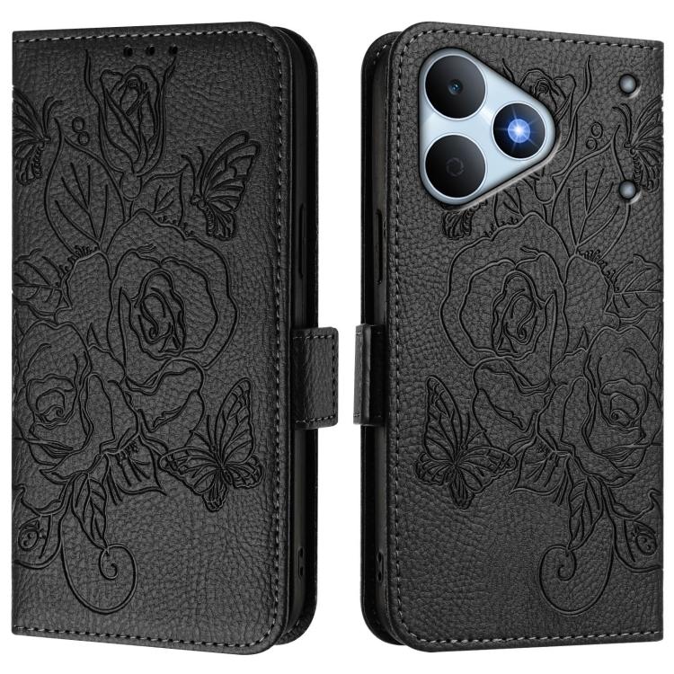 For Realme Note 80 4G Global Embossed Rose RFID Anti-theft Leather Phone Case