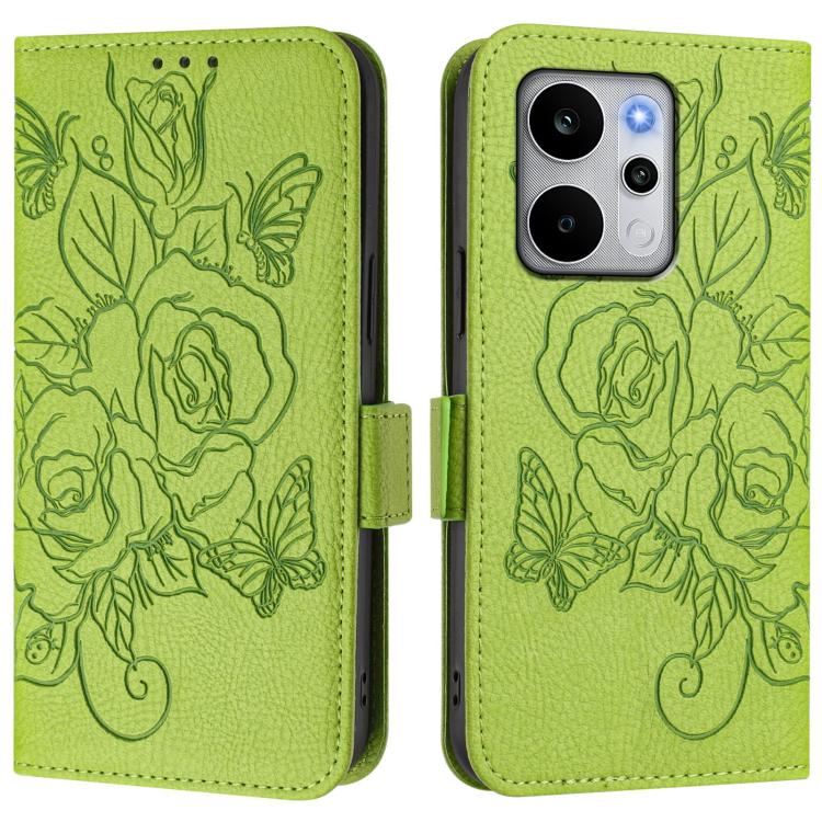 For Realme P4 Power 5G Embossed Rose RFID Anti-theft Leather Phone Case