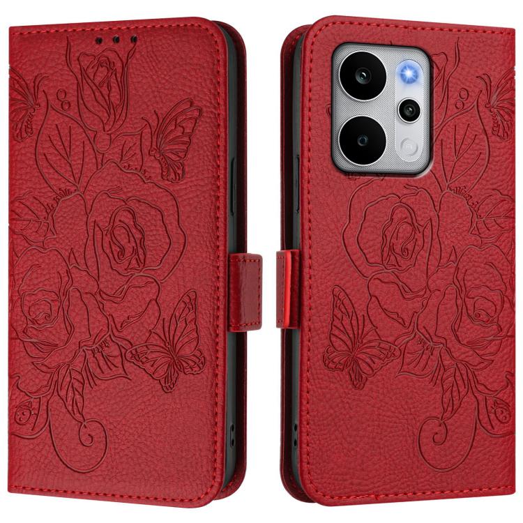 For Realme P4 Power 5G Embossed Rose RFID Anti-theft Leather Phone Case