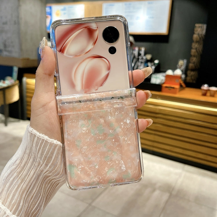 For Honor Magic V Flip Three-piece Set Pearlescent Shell Texture Phone Case