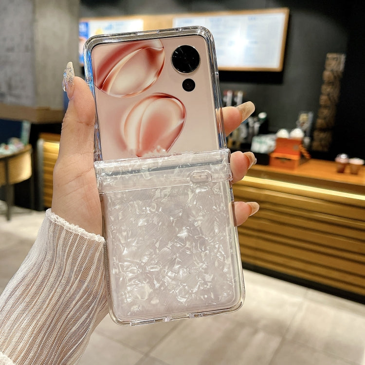 For Honor Magic V Flip Three-piece Set Pearlescent Shell Texture Phone Case