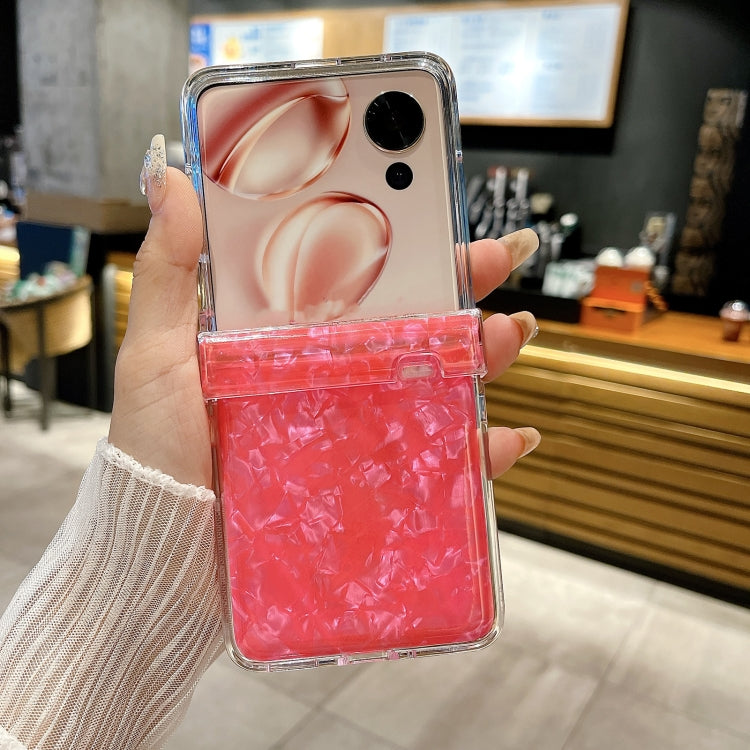 For Honor Magic V Flip Three-piece Set Pearlescent Shell Texture Phone Case