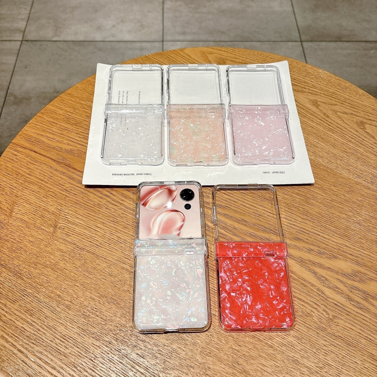 For Honor Magic V Flip Three-piece Set Pearlescent Shell Texture Phone Case