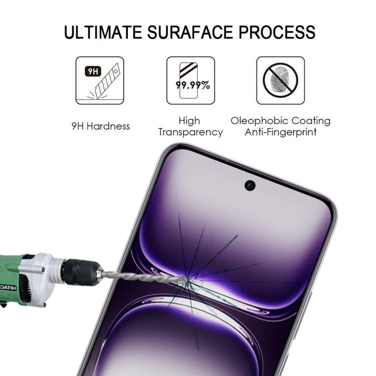 For OPPO Reno12 Pro Global Edge Glue 9H HD 3D Curved Edge Tempered Glass Film - Black