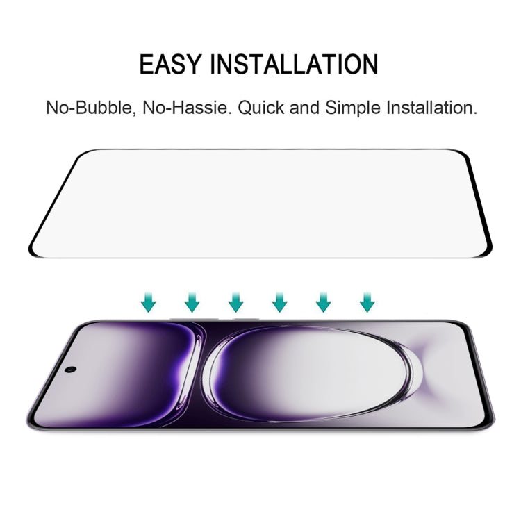For OPPO Reno12 Global Full Glue 9H HD 3D Curved Edge Tempered Glass Film - Black