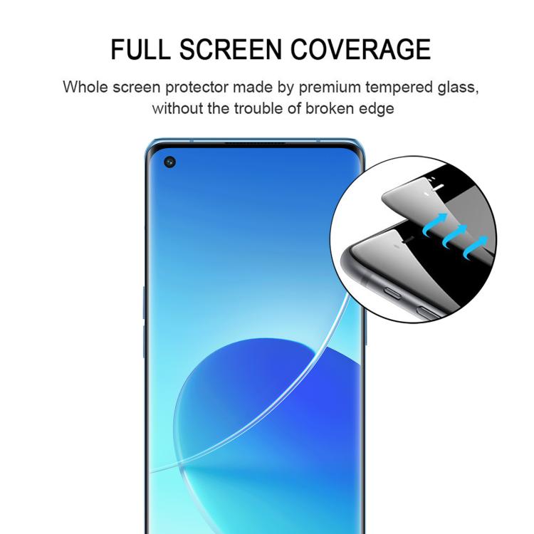 For OPPO Reno6 Pro 5G Full Glue 9H HD 3D Curved Edge Tempered Glass Film - Black