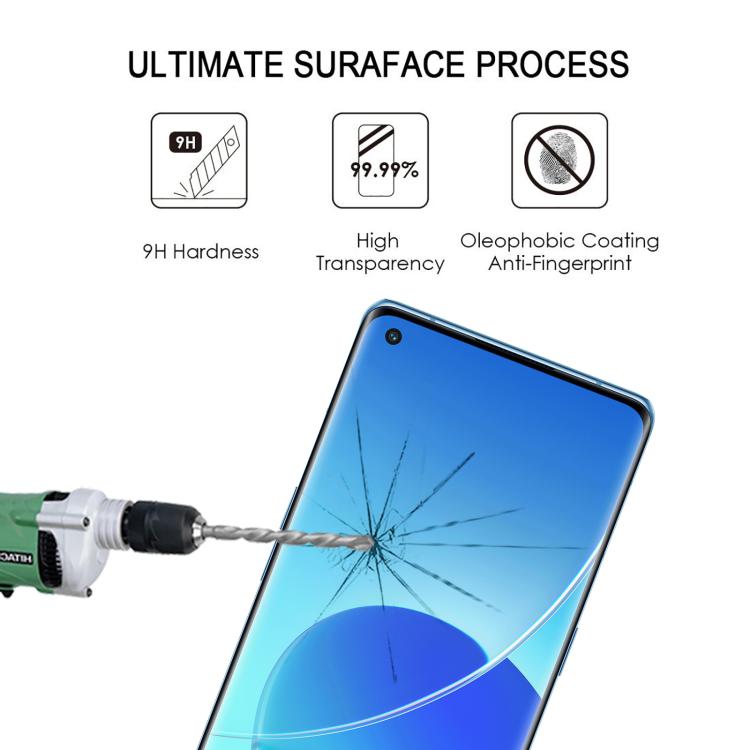 For OPPO Reno6 Pro 5G Full Glue 9H HD 3D Curved Edge Tempered Glass Film - Black