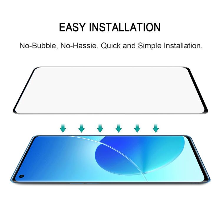 For OPPO Reno6 Pro 5G Full Glue 9H HD 3D Curved Edge Tempered Glass Film - Black