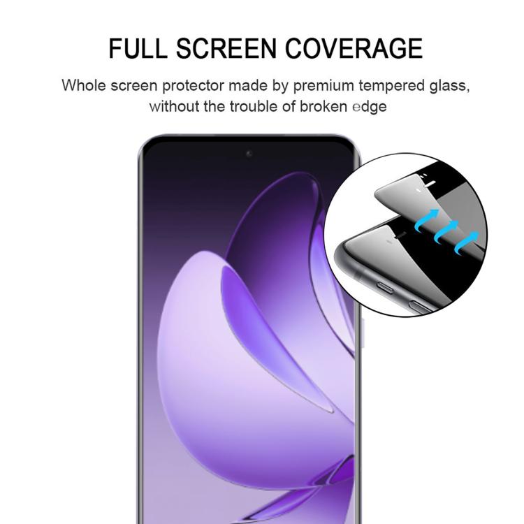 For OPPO Reno13 Pro 5G Global Full Glue 9H HD 3D Curved Edge Tempered Glass Film - Black