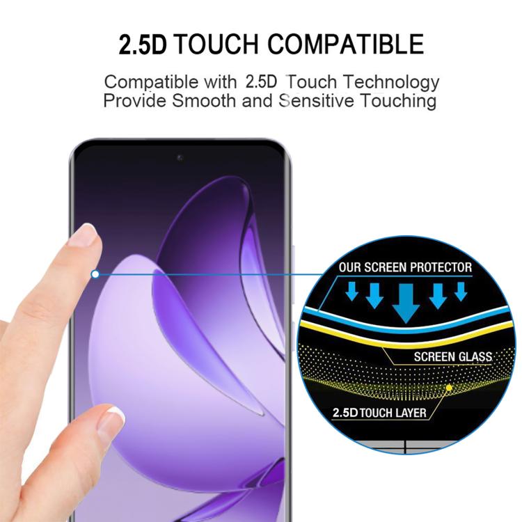 For OPPO Reno13 Pro 5G Global Full Glue 9H HD 3D Curved Edge Tempered Glass Film - Black