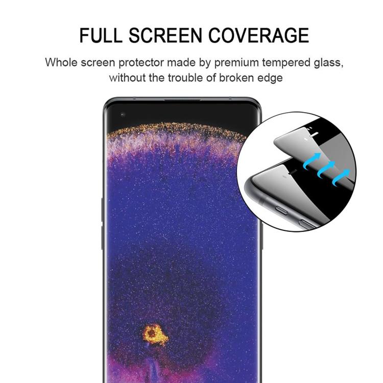 For OPPO Find X5 Full Glue 9H HD 3D Curved Edge Tempered Glass Film - Black