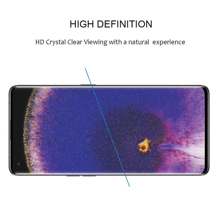 For OPPO Find X5 Full Glue 9H HD 3D Curved Edge Tempered Glass Film - Black