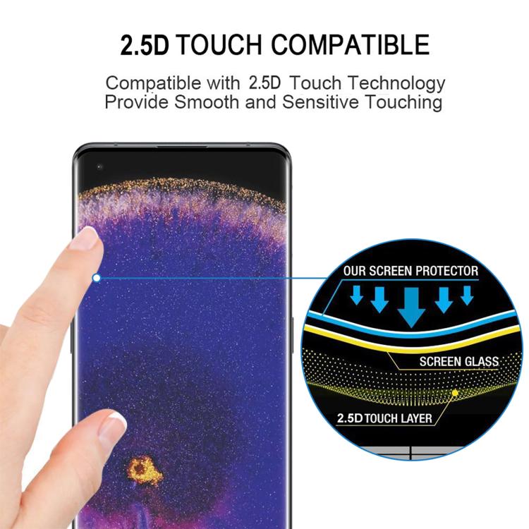 For OPPO Find X5 Full Glue 9H HD 3D Curved Edge Tempered Glass Film - Black