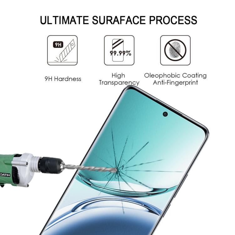 For OPPO A3 Pro 5G Full Glue 9H HD 3D Curved Edge Tempered Glass Film - Black