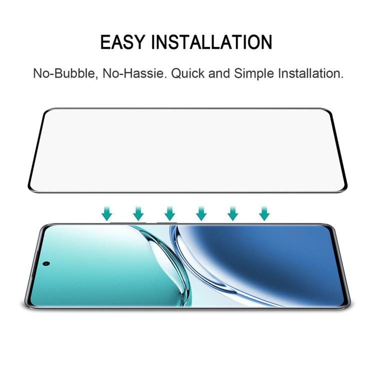 For OPPO A3 Pro 5G Full Glue 9H HD 3D Curved Edge Tempered Glass Film - Black