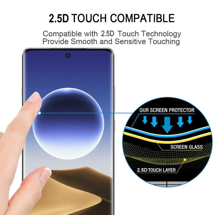 For OPPO Find X7 Ultra Full Glue 9H HD 3D Curved Edge Tempered Glass Film - Black