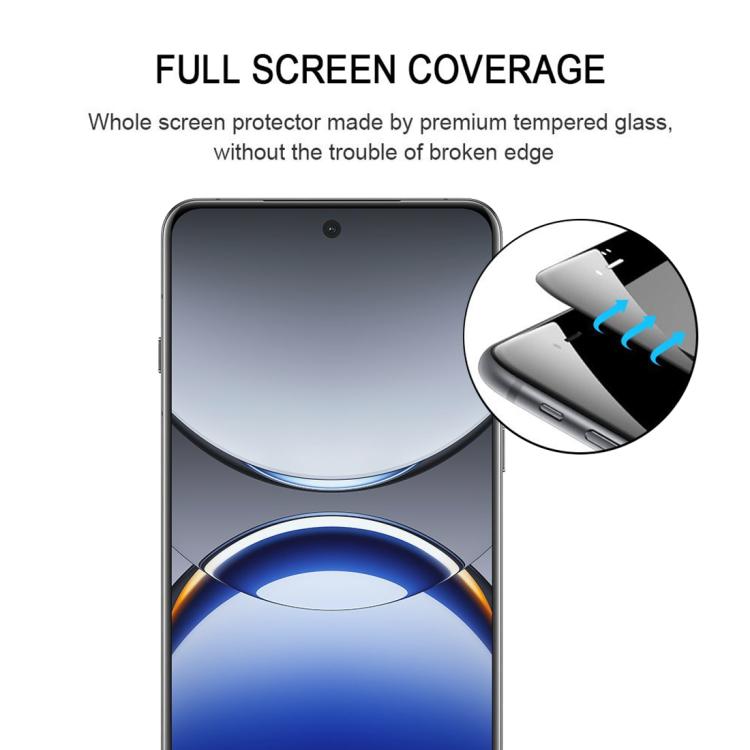 For OPPO Find X8 Pro Full Glue 9H HD 3D Curved Edge Tempered Glass Film - Black
