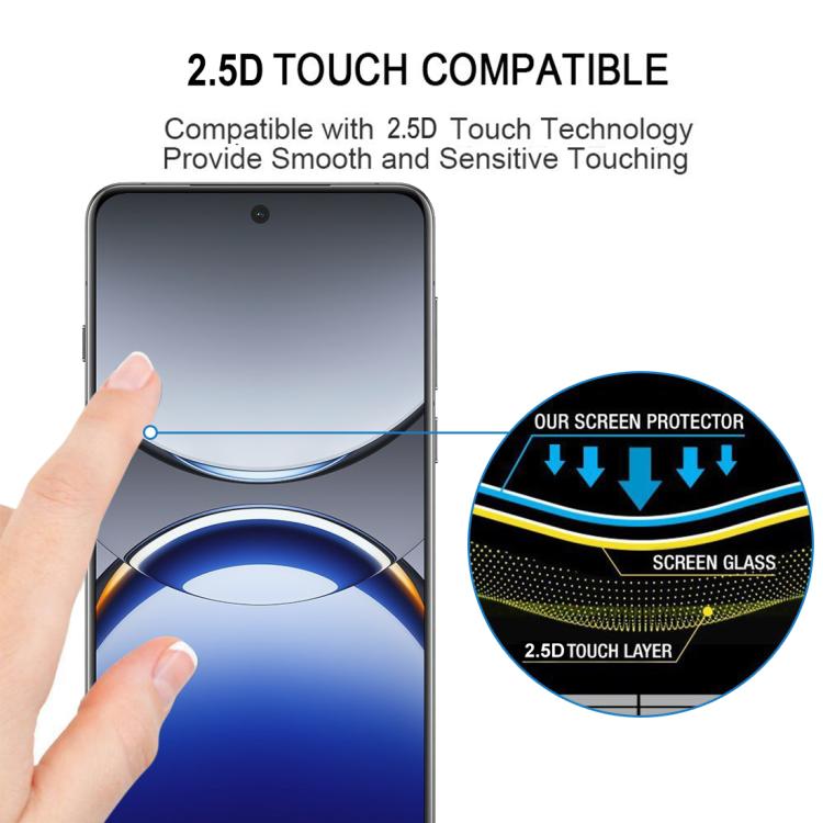 For OPPO Find X8 Pro Full Glue 9H HD 3D Curved Edge Tempered Glass Film - Black
