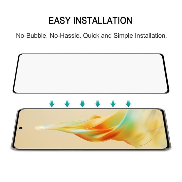 For OPPO Reno8 T 5G Full Glue 9H HD 3D Curved Edge Tempered Glass Film - Black