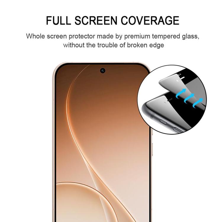 For OPPO Reno15 Pro 5G Global Full Glue 9H HD 3D Curved Edge Tempered Glass Film - Black