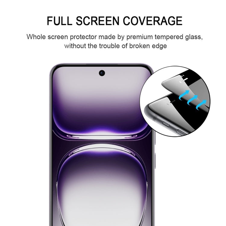 For OPPO Reno12 Pro Global 25pcs Full Glue 9H HD 3D Curved Edge Tempered Glass Film - Black