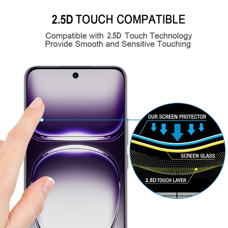 For OPPO Reno12 Pro Global 25pcs Full Glue 9H HD 3D Curved Edge Tempered Glass Film - Black