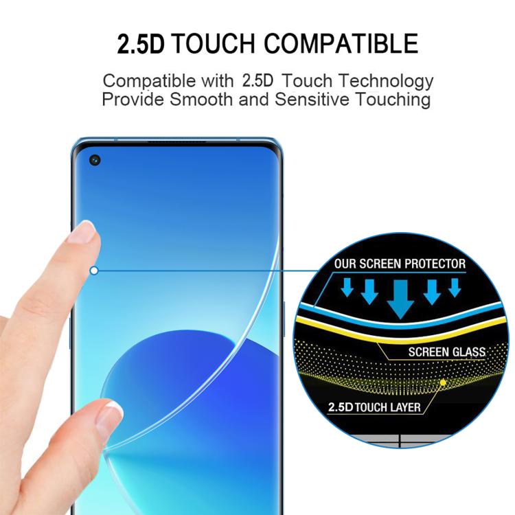 For OPPO Reno6 Pro 5G 25pcs Full Glue 9H HD 3D Curved Edge Tempered Glass Film - Black