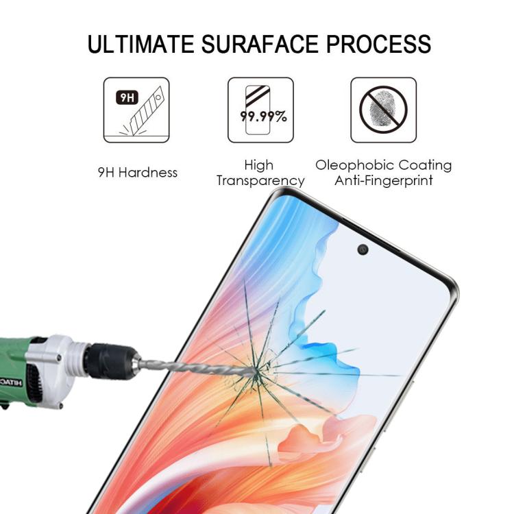 For OPPO A2 Pro 25pcs Full Glue 9H HD 3D Curved Edge Tempered Glass Film - Black