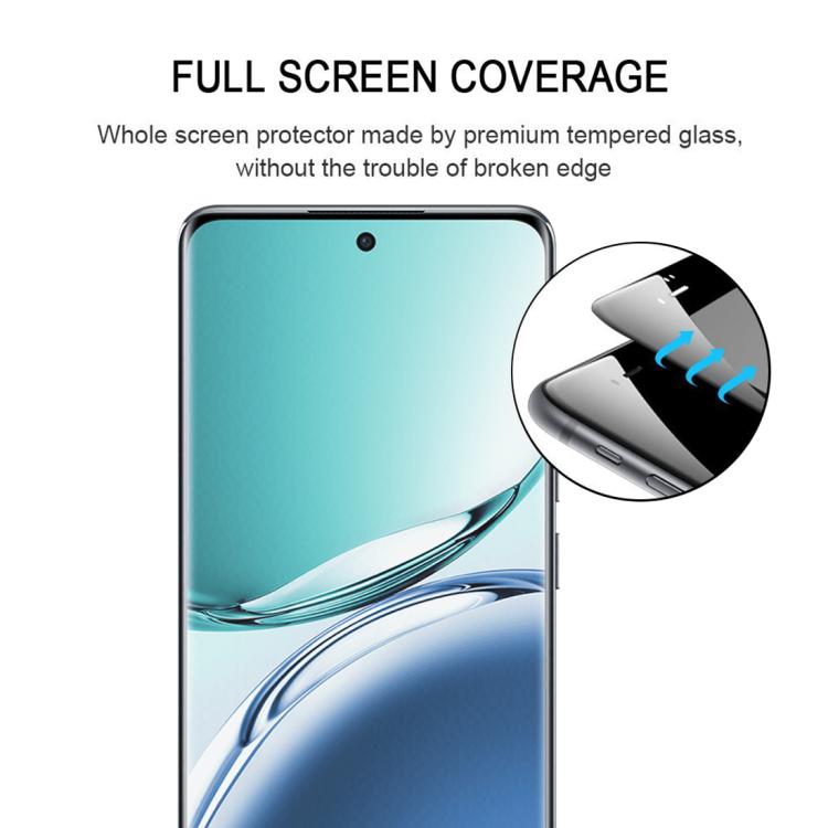 For OPPO A3 Pro 5G 25pcs Full Glue 9H HD 3D Curved Edge Tempered Glass Film - Black