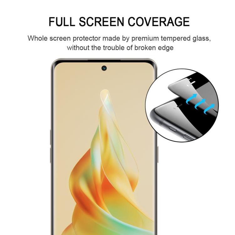 For OPPO Reno8 T 5G 25pcs Full Glue 9H HD 3D Curved Edge Tempered Glass Film - Black