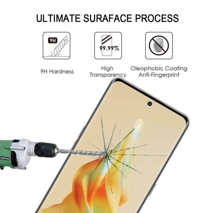 For OPPO Reno8 T 5G 25pcs Full Glue 9H HD 3D Curved Edge Tempered Glass Film - Black