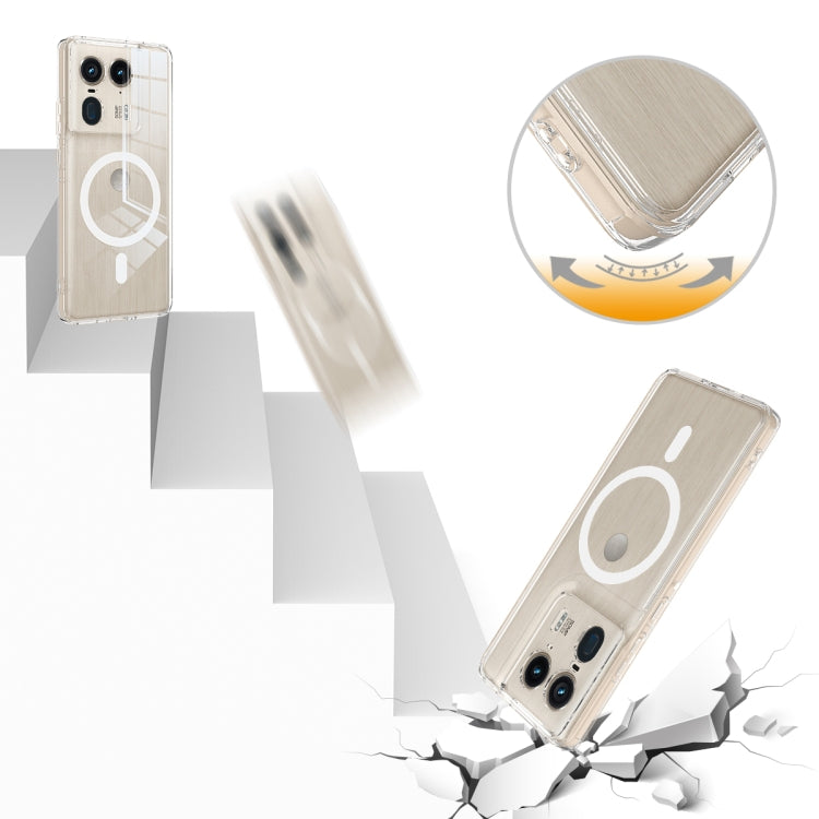 For Motorola Edge 50 Ultra MagSafe Clear Acrylic PC Hybrid TPU Phone Case - Transparent
