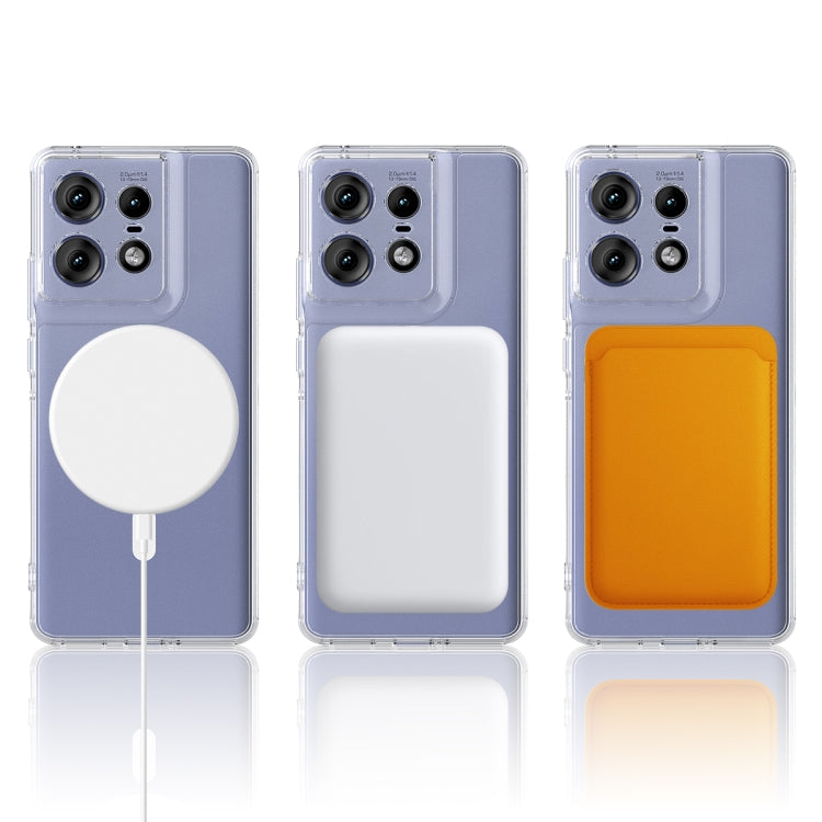 For Motorola Edge 50 Pro MagSafe Clear Acrylic PC Hybrid TPU Phone Case - Transparent