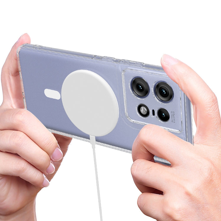 For Motorola Edge 50 Pro MagSafe Clear Acrylic PC Hybrid TPU Phone Case - Transparent