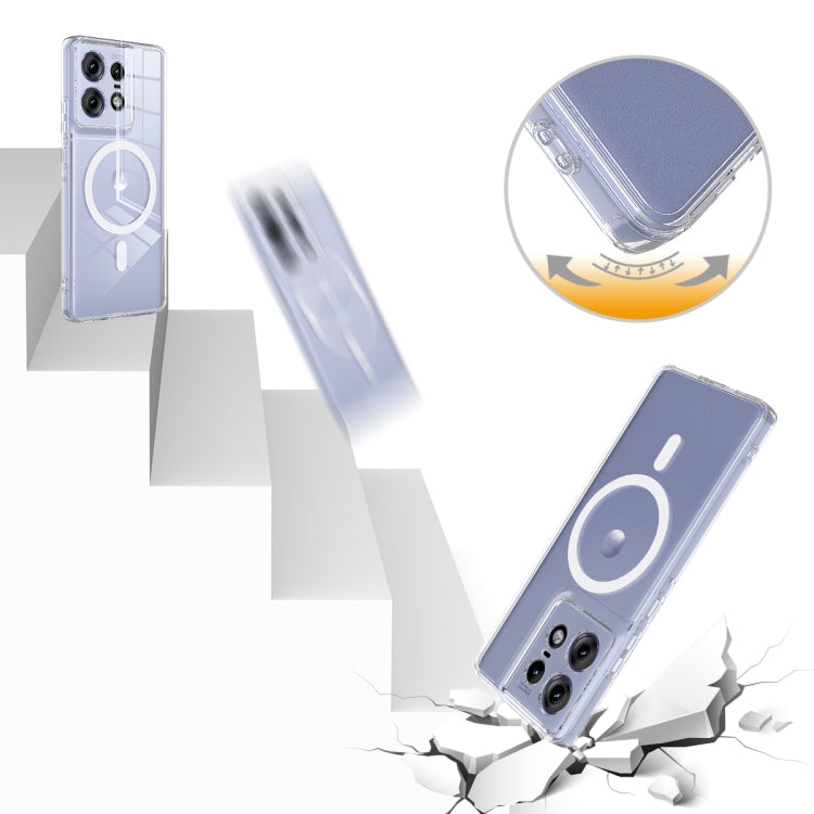 For Motorola Edge 50 Pro MagSafe Clear Acrylic PC Hybrid TPU Phone Case - Transparent