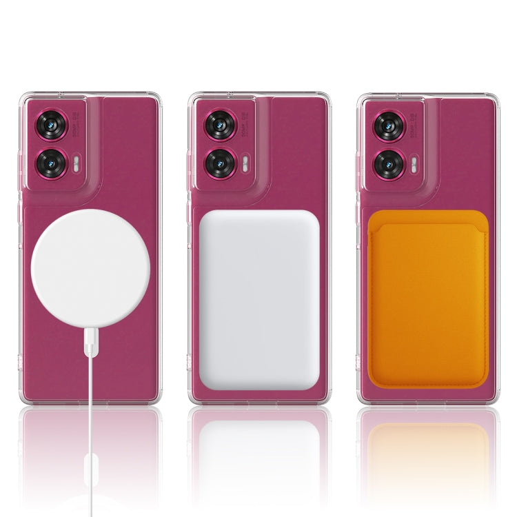 For Motorola Edge 50 Fusion / G96 5G MagSafe Clear Acrylic PC Hybrid TPU Phone Case - Transparent