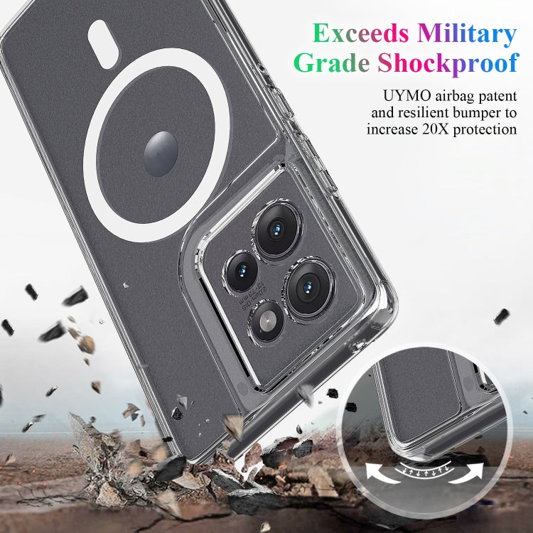For Motorola Edge 50 MagSafe Clear Acrylic PC Hybrid TPU Phone Case - Transparent