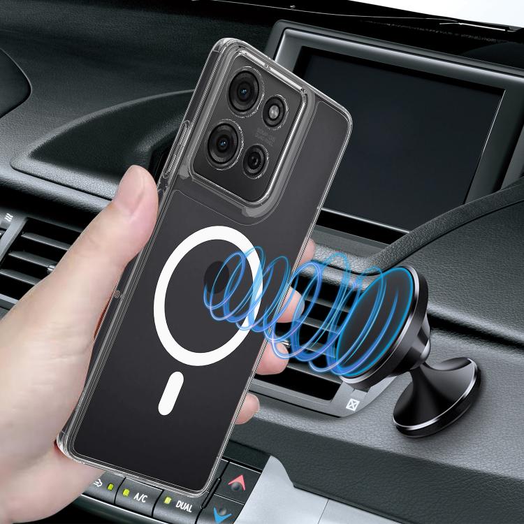 For Motorola Moto G75 MagSafe Clear Acrylic PC Hybrid TPU Phone Case - Transparent