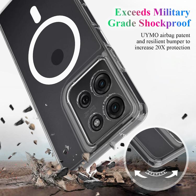 For Motorola Moto G75 MagSafe Clear Acrylic PC Hybrid TPU Phone Case - Transparent