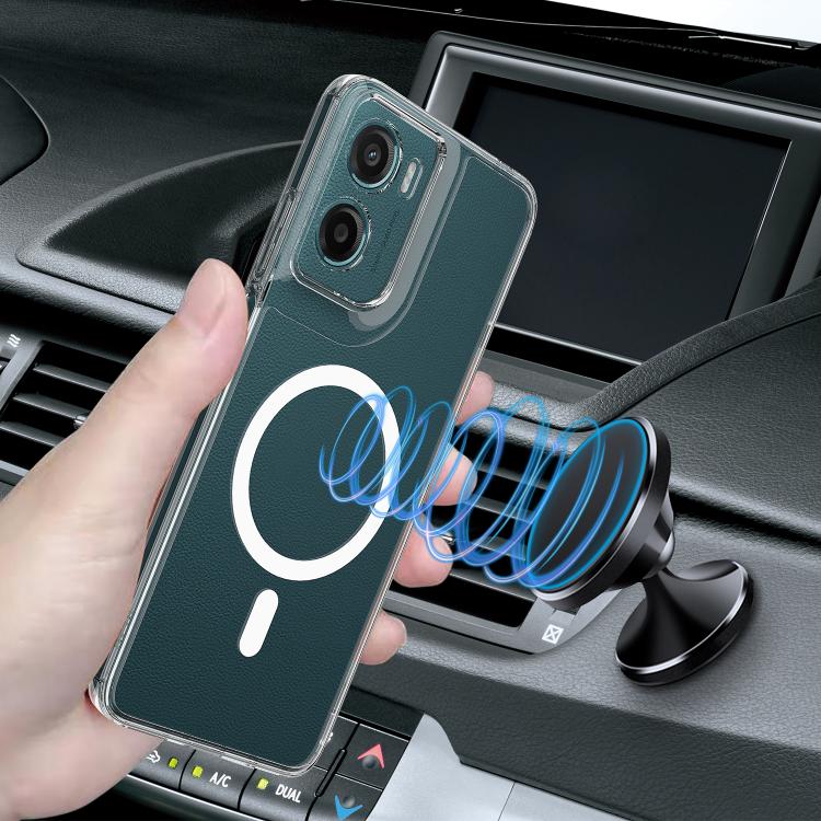 For Motorola Moto G05 4G / E15 4G MagSafe Clear Acrylic PC Hybrid TPU Phone Case - Transparent