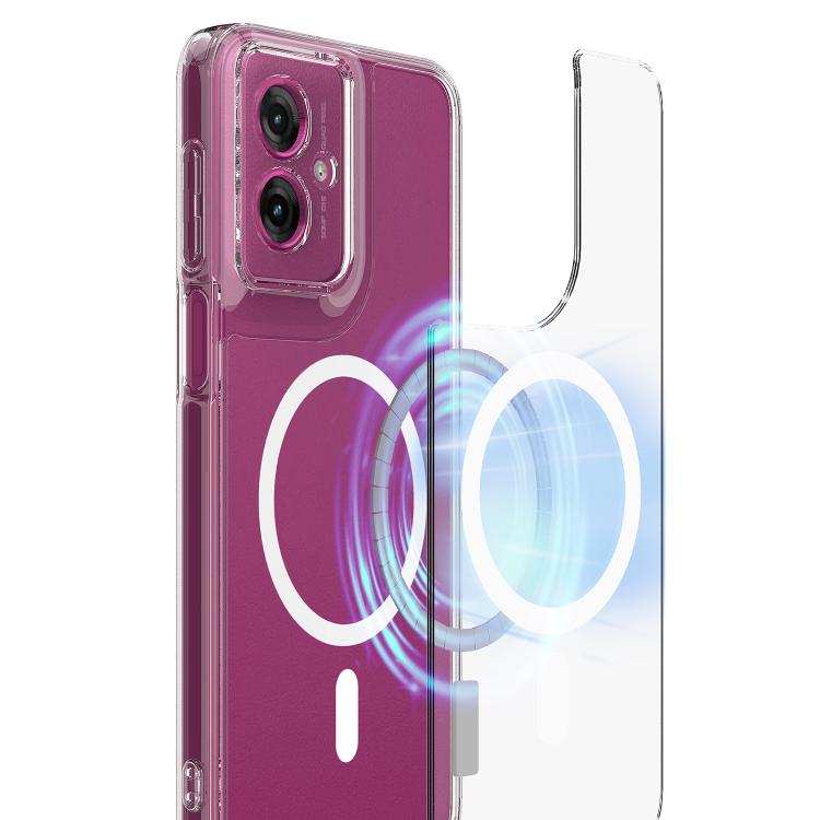 For Motorola Moto G54 / G54 Power MagSafe Clear Acrylic PC Hybrid TPU Phone Case - Transparent