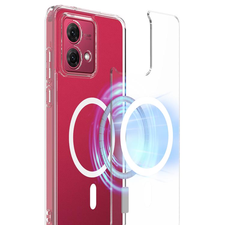 For Motorola Edge 40 Neo MagSafe Clear Acrylic PC Hybrid TPU Phone Case - Transparent
